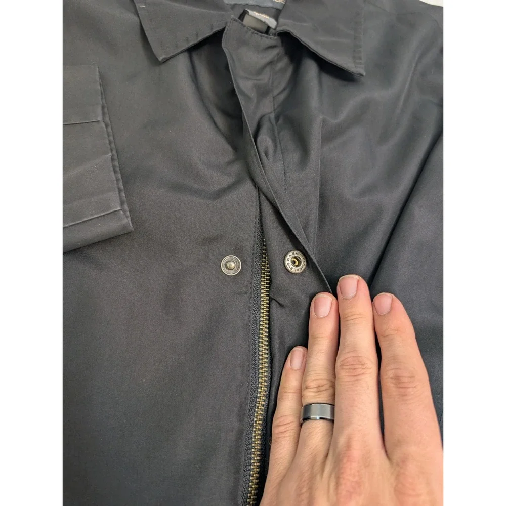 Banana Republic‎ Men's Sm Black Coat Water Resistant Trench Coat Full Zip Snap